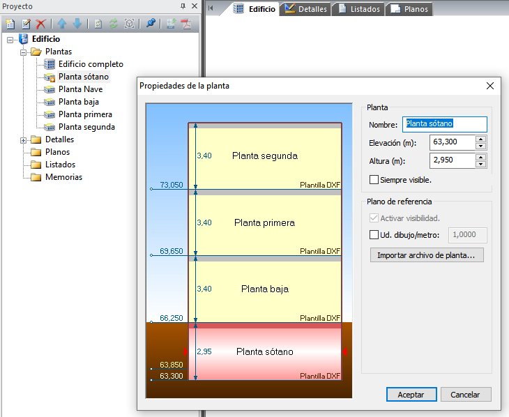 Plantas en panel de Proyecto