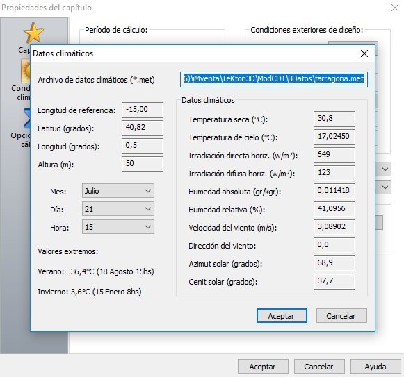 Datos climticos de los archivos "met"