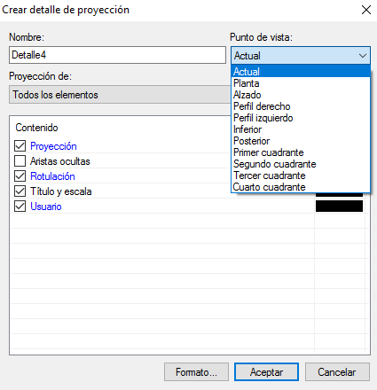 Detalle Proyección