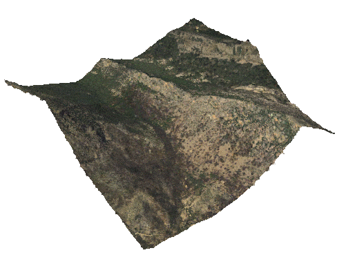 Ejemplo de terreno escaneado mediante LIDAR