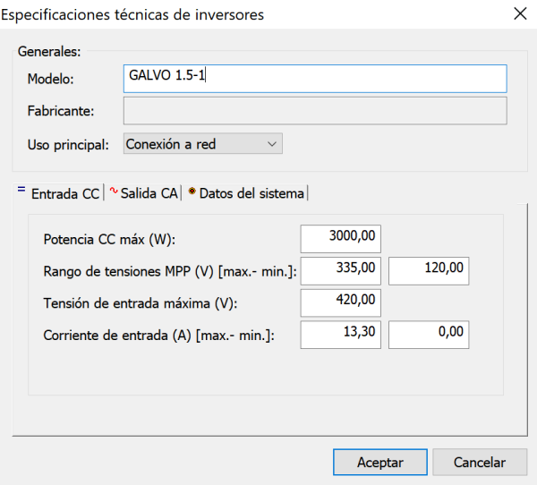 BD Caractersticas de los inversores
