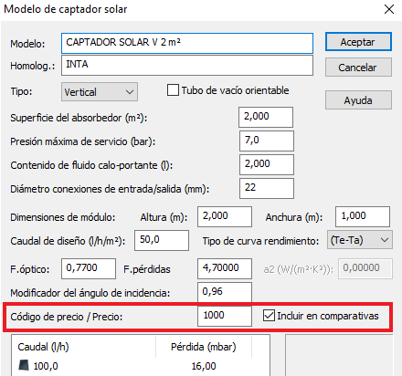 Opcin BD Incluir en comparativas