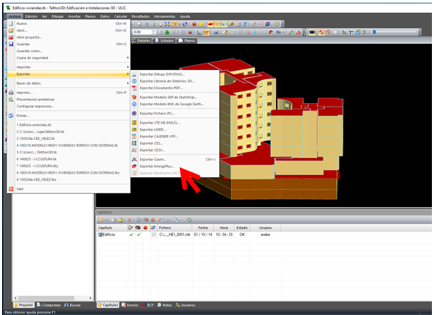 Exportar a EnergyPlus