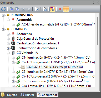 Panel Comprobar