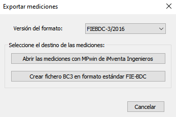 Opciones exportacin BC3