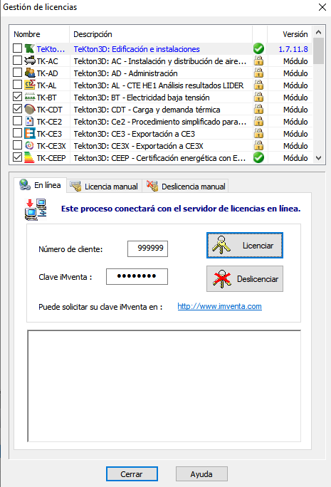 Licenciary deslicenciar mdulos en lnea