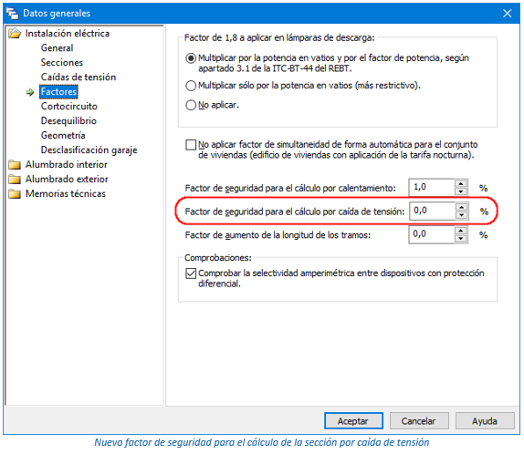 Solapa de factores de los datos generales