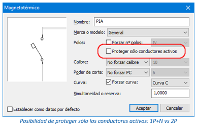 Proteger sólo conductores activos en un interruptor magnetotérmico