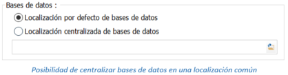 Posibilidad de centralizar bases de datos en una localización común