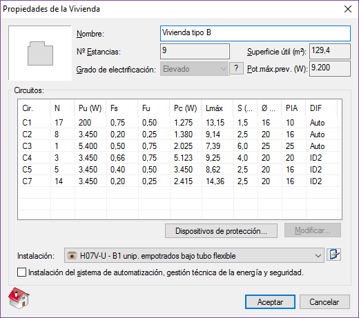 Determinación automática de los circuitos de la vivienda