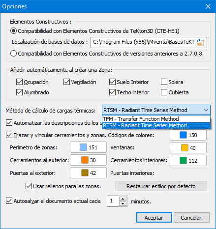 Opciones métodos de cálculo