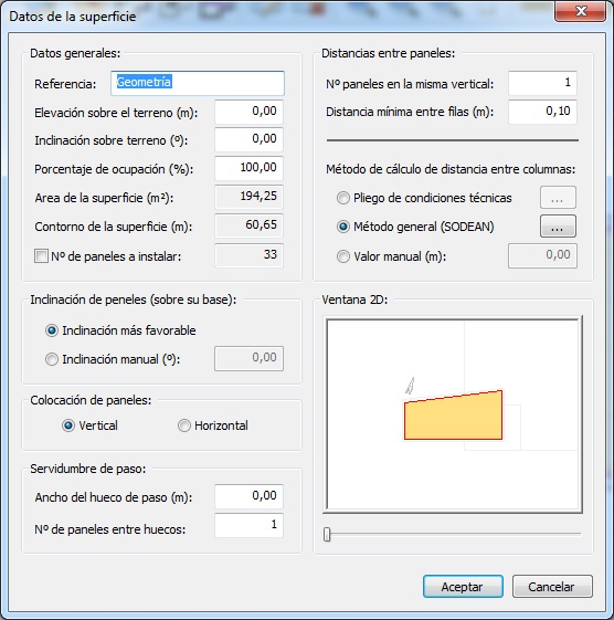 ProntEnergy - Datos de la superficie