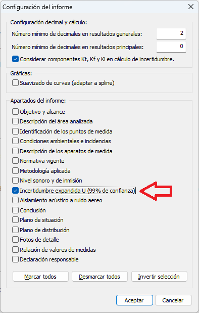 Apartado para la incertidumbre en el informe