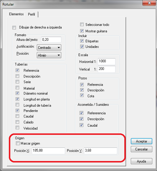 Rotular perfiles longitudinales