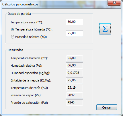 Cálculos psicrométricos