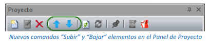 Ordenar elementos del panel de proyecto