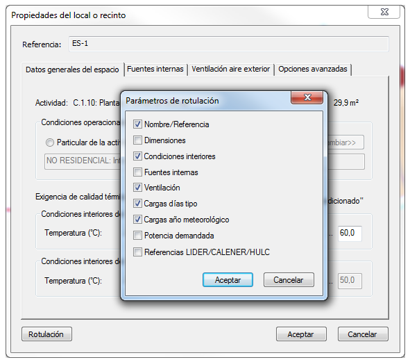 Configurar la rotulación de los espacios