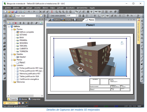 Mejora de calidad en las capturas de vistas 3D del modelo del edificio