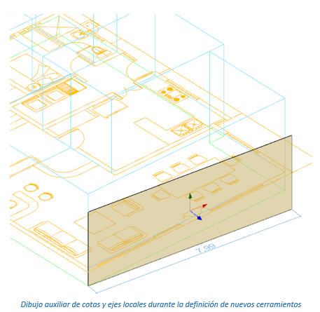 Información adicional durante la definición de un cerramiento