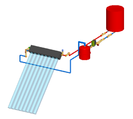 Esquema de instalación con captador de tubos de vacío