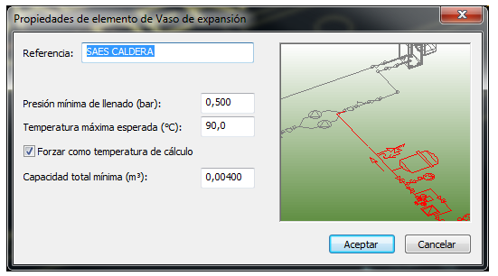 Propiedades del vaso de expansión