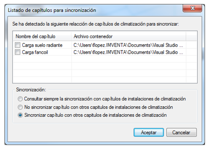 Sincronización capítulos ICA-CDT