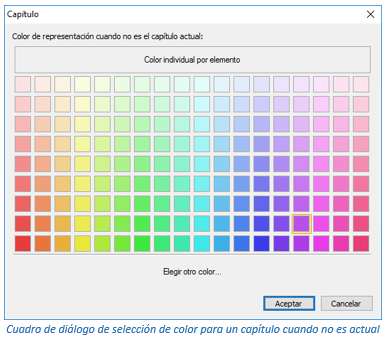 Selección del color para un capítulo