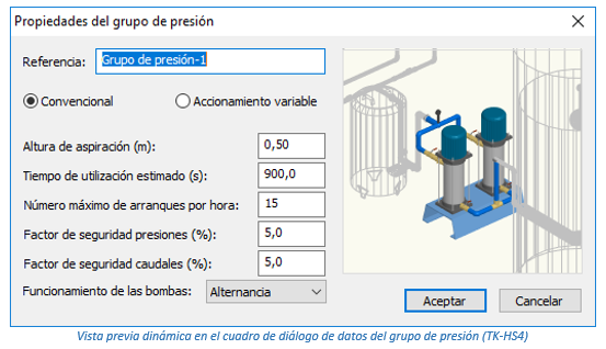 Vista previa dinámica del elemento que se está editando en el cuadro de diálogo