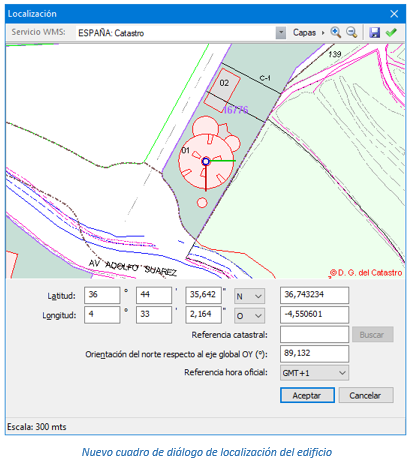 Localización mediante un mapa del catastro