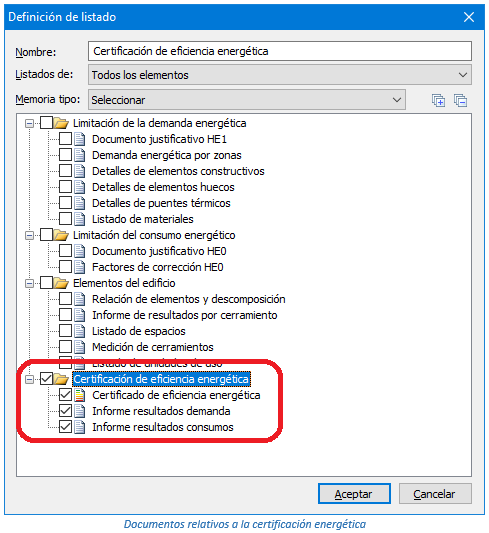 Documentos relativos a la certificación energética