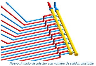 Nuevo símbolo de colector con nº de salidas ajustable