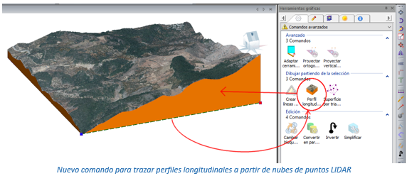 Nuevo comando para trazar perfiles longitudinales a partir de nubes de puntos LIDAR