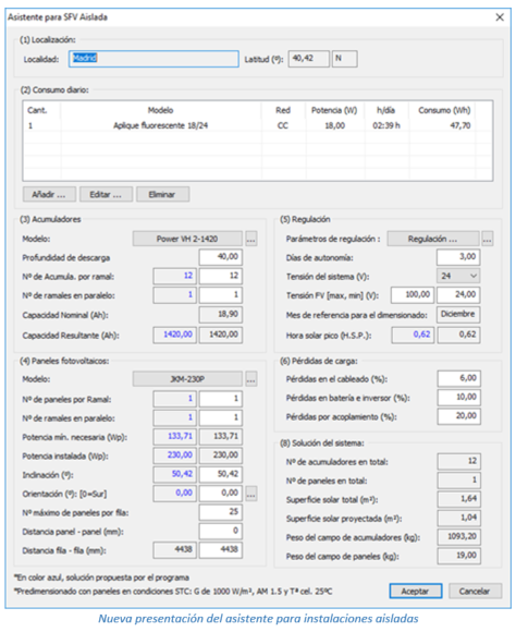 Asistente para instalaciones aisladas