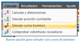 Nueva opción para simular con curva de bombeo