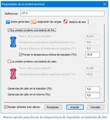 Nueva opción para forzar la temperatura de impulsión en baterías de frío