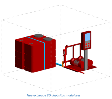 Nuevo bloque 3D depósitos modulares