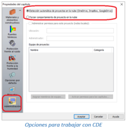 Opciones para trabajar con CDE