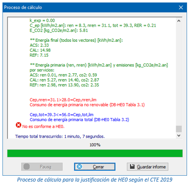 Proceso de cálculo para la justificación de HE0 según el CTE 2019