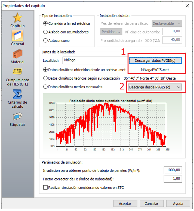 Propiedades generales del capítulo TK-HE5