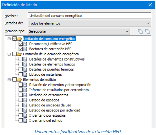 Documentos justificativos de la Sección HE0