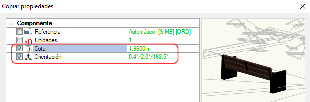 Copia de propiedades en elementos de GIT