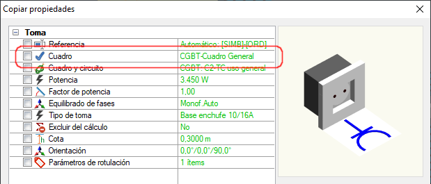 Copia cuadros y circuitos equivalentes entre receptores