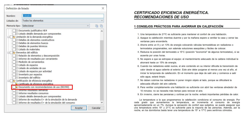 Documento con recomendaciones