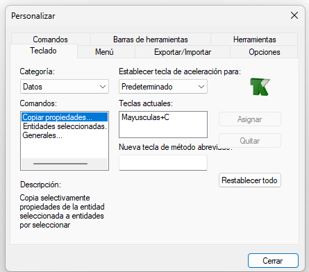 Personalizar atajos de teclado
