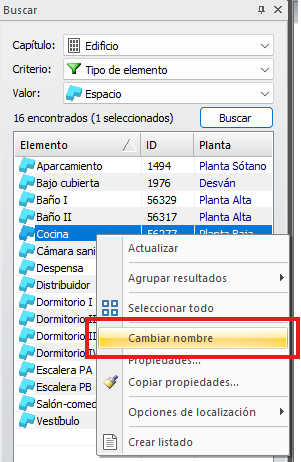 Cambiar nombre en el panel "Buscar"