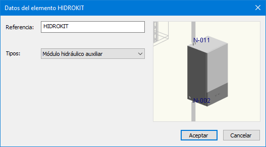 Datos del elemento HIDROKIT