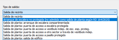 Tipo de salida