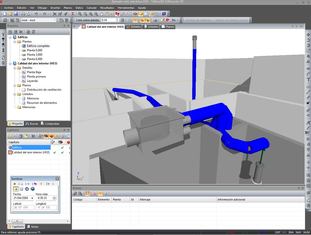 La variedad de símbolos 3D disponibles en TK-HS3 permite obtener un aspecto realista de los elementos que componen las instalaciones de ventilación