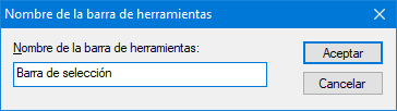 Crear nueva barra de herramientas