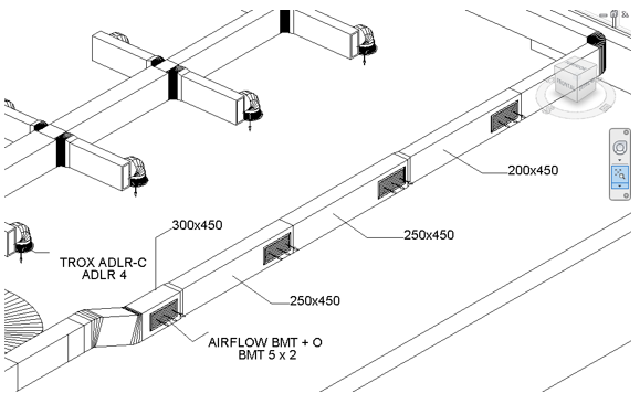 Ejemplo de etiquetado de una vista 3D en Revit